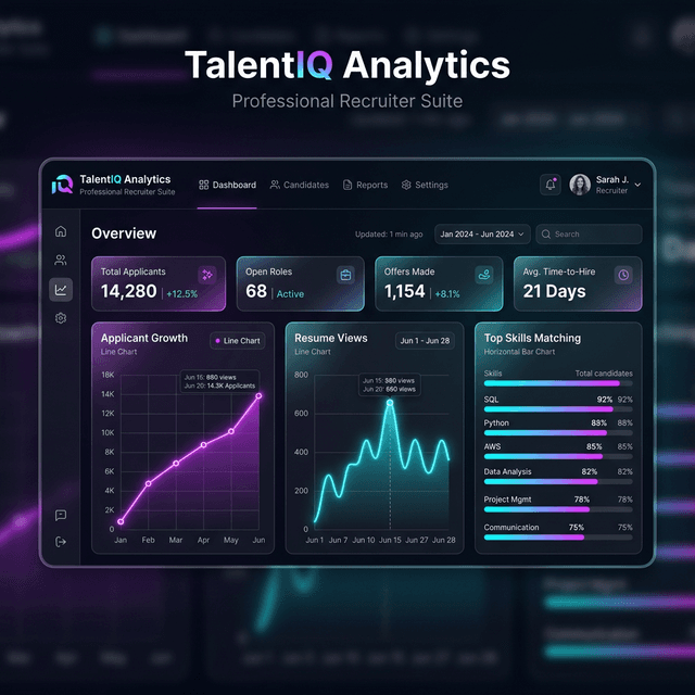 Recruiter insights dashboard dark